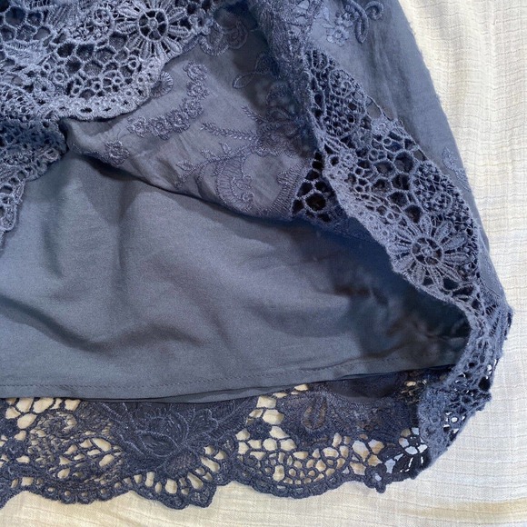 Abercrombie & Fitch Off the Shoulder Blue Embroidered Loose Fit Dress Small - Picture 11 of 13